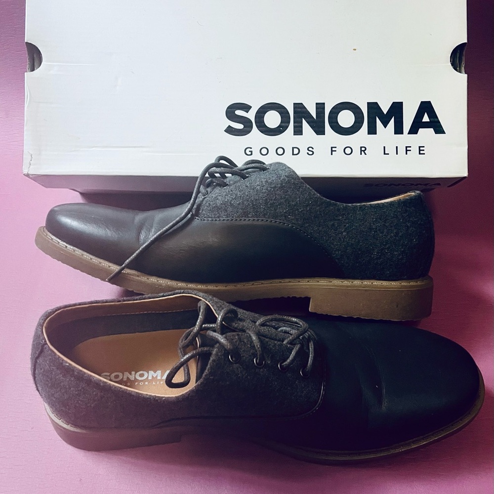 Sonoma Men's Charcoal and Black Derby Shoes